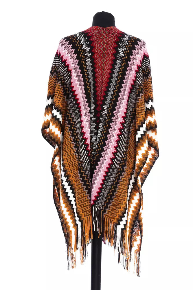 Multicolor Wool Women Poncho - ventzia