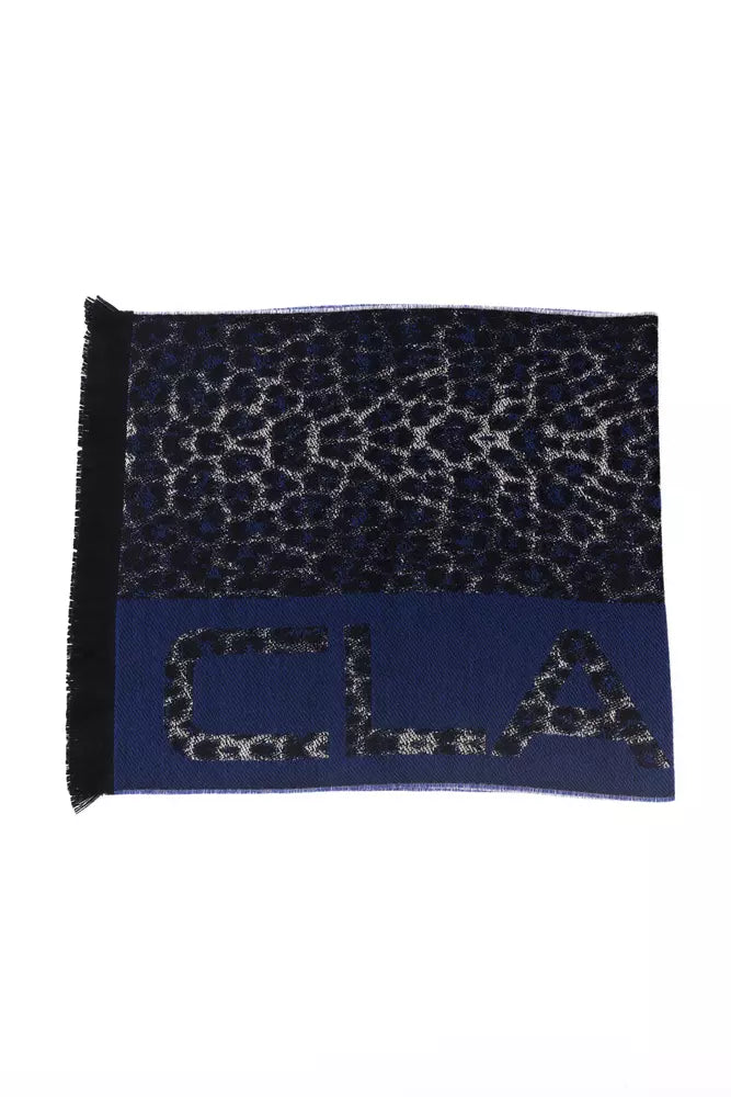 Blue Wool Men Scarf - ventzia