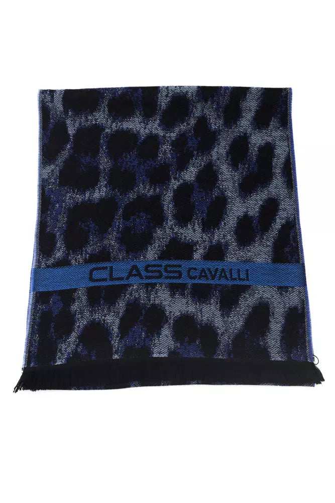 Blue Wool Men Scarf - ventzia