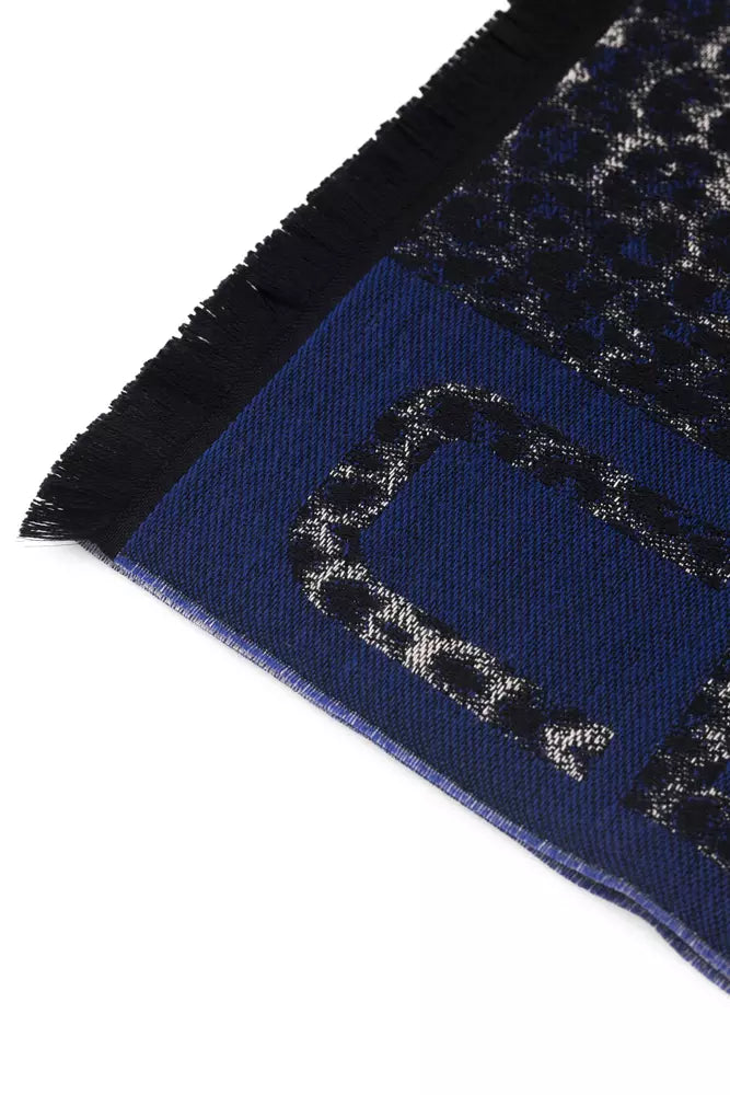 Blue Wool Men Scarf - ventzia