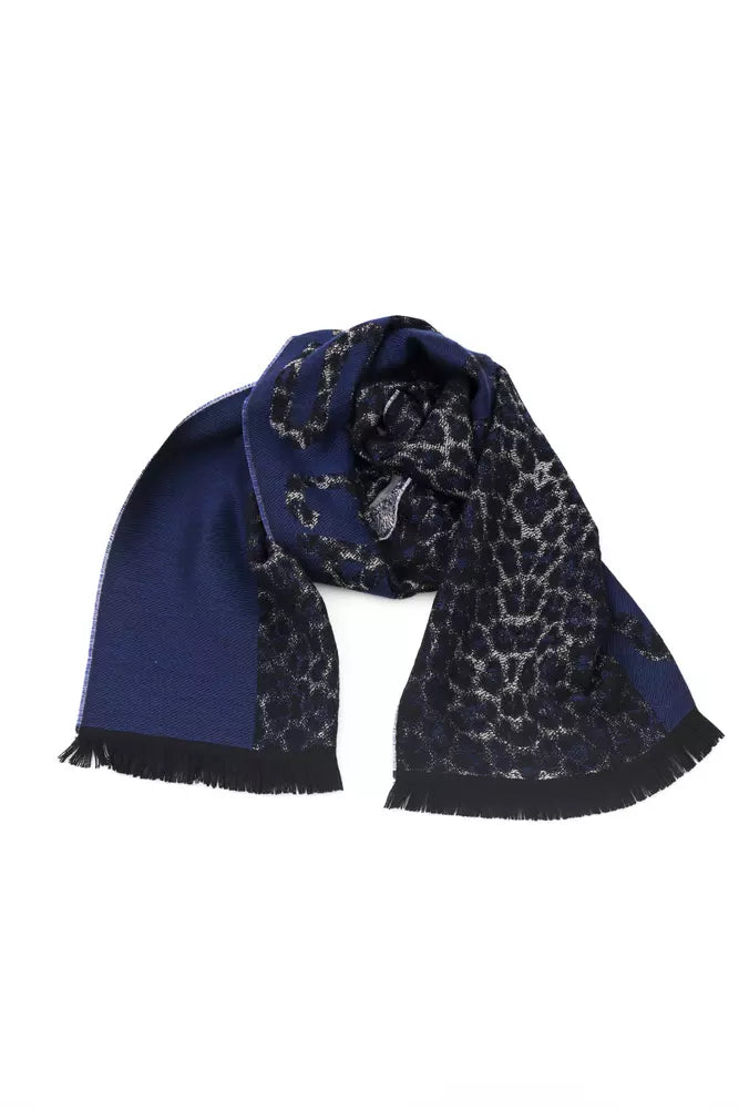Blue Wool Men Scarf - ventzia