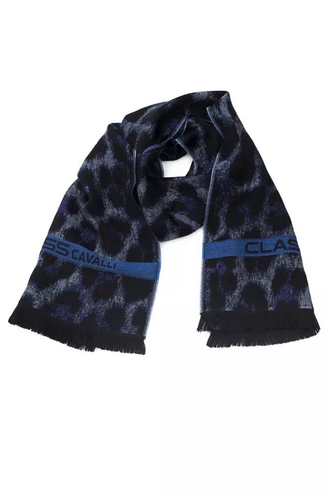 Blue Wool Men Scarf - ventzia