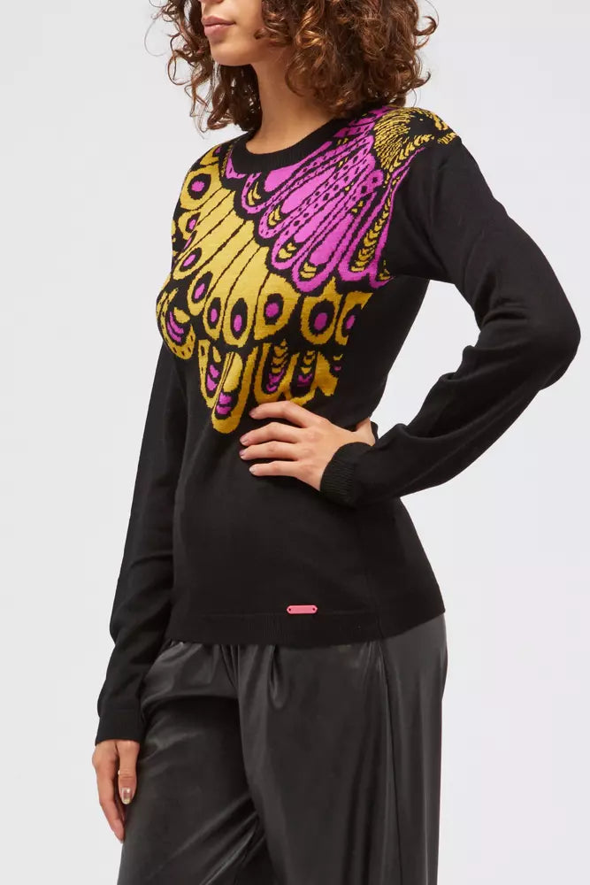 Black Wool Women Sweater - ventzia