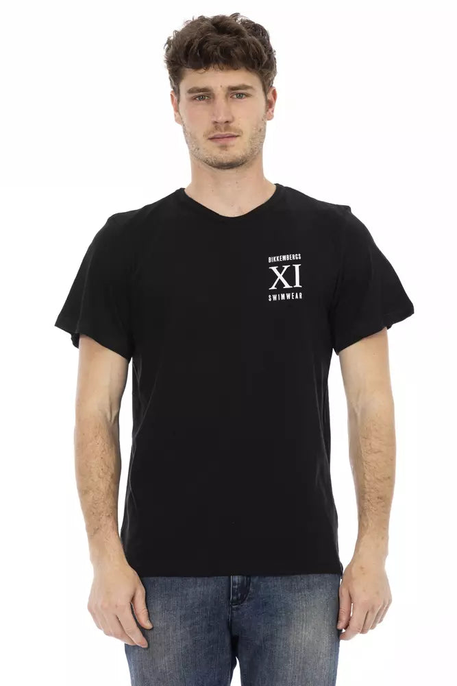 Black Cotton Men T-Shirt - ventzia