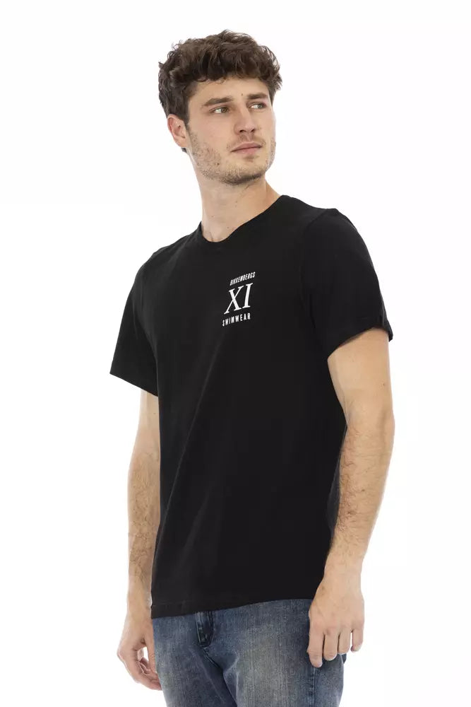 Black Cotton Men T-Shirt - ventzia