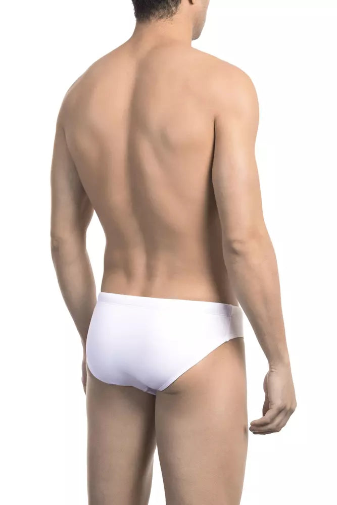White Polyamide Men's Swimwear - ventzia