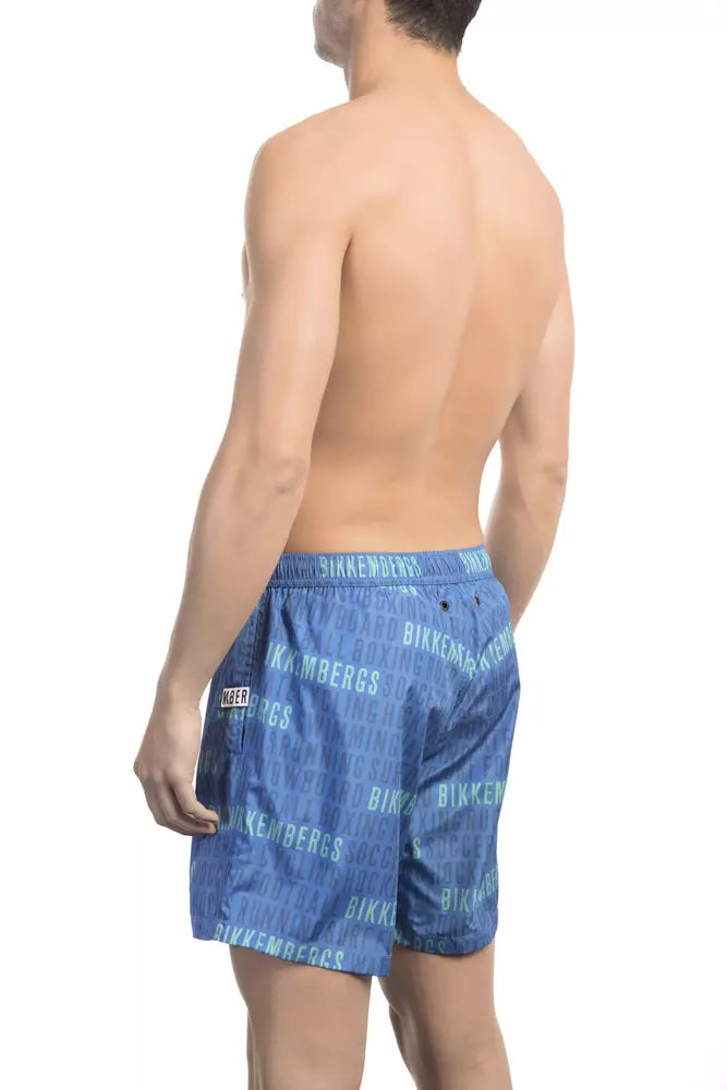 Blue Polyester Men Swim Short - ventzia