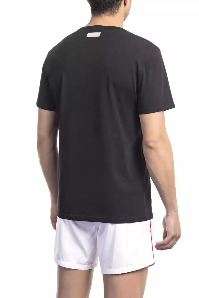 Black Cotton Men T-Shirt - ventzia
