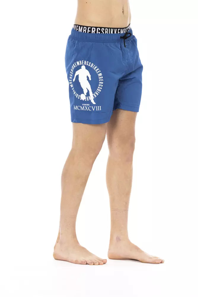Blue Polyester Men Swim Short - ventzia
