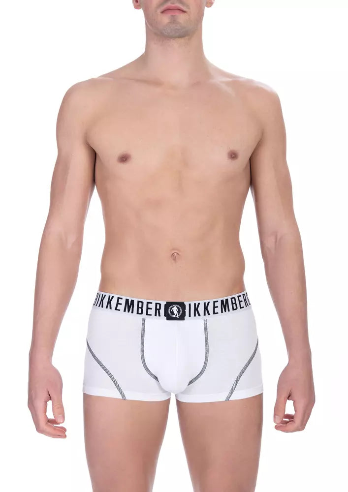 White Cotton Men's Underwear Trunk Set - ventzia