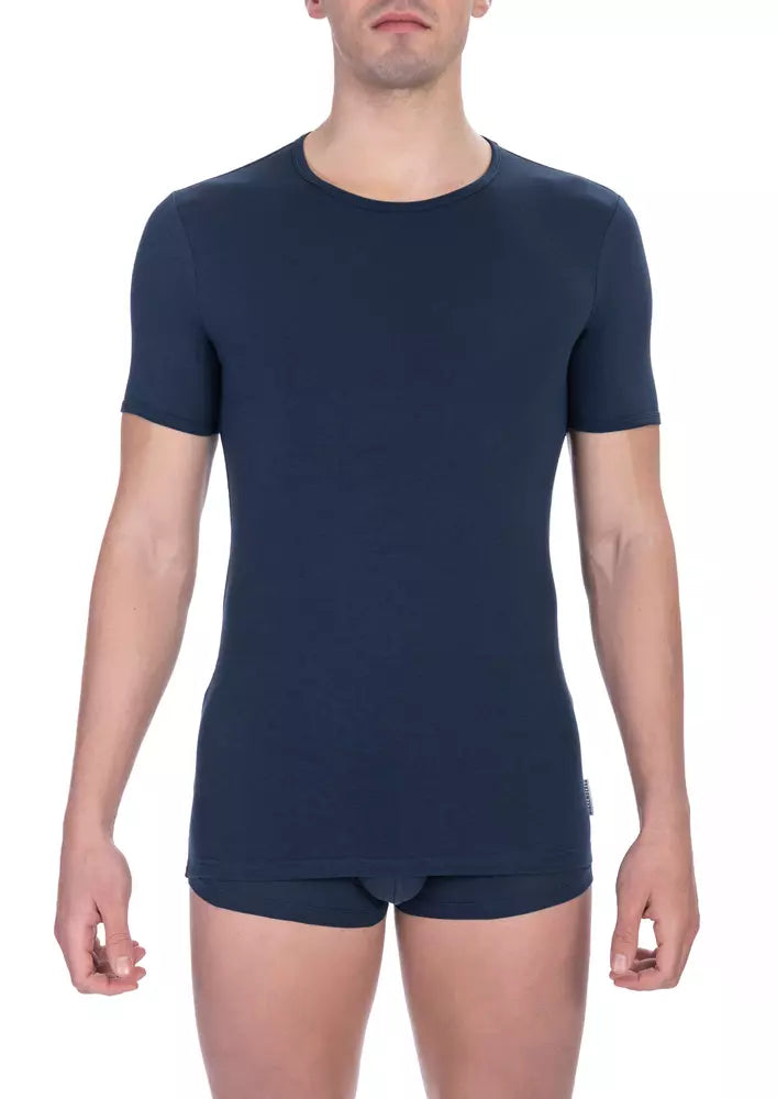 Blue Cotton Men T-Shirt - ventzia