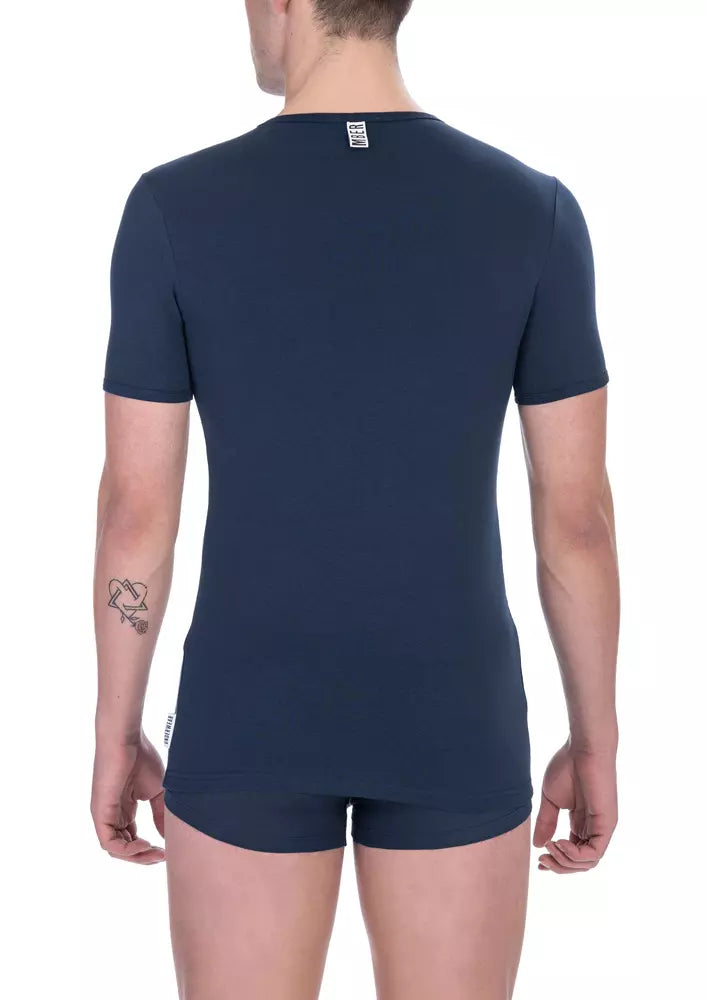 Blue Cotton Men T-Shirt - ventzia