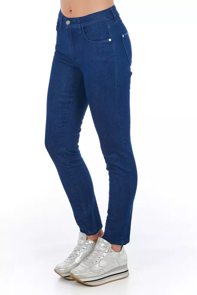 Blue Cotton Women's Skinny Jean - ventzia