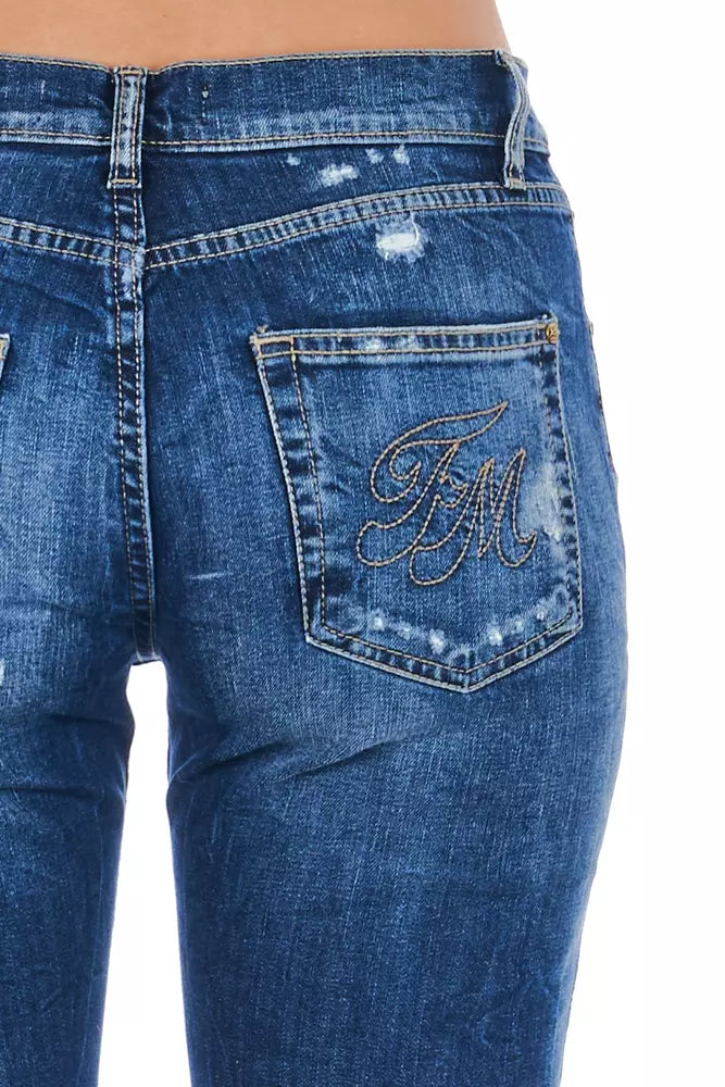 Blue Cotton Women Jeans - ventzia