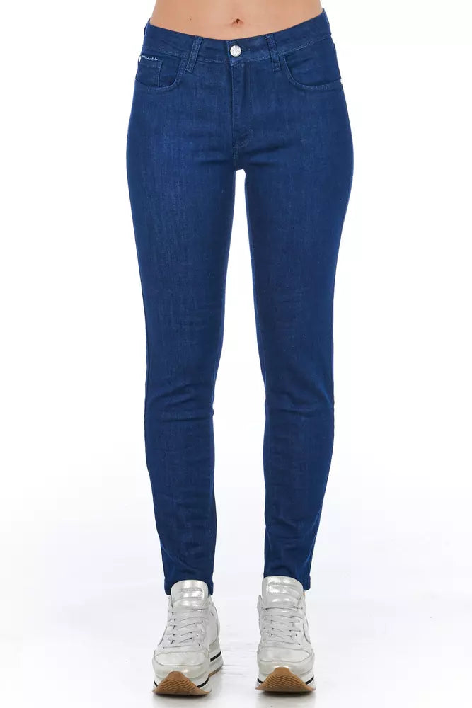 Blue Cotton Women's Skinny Jean - ventzia