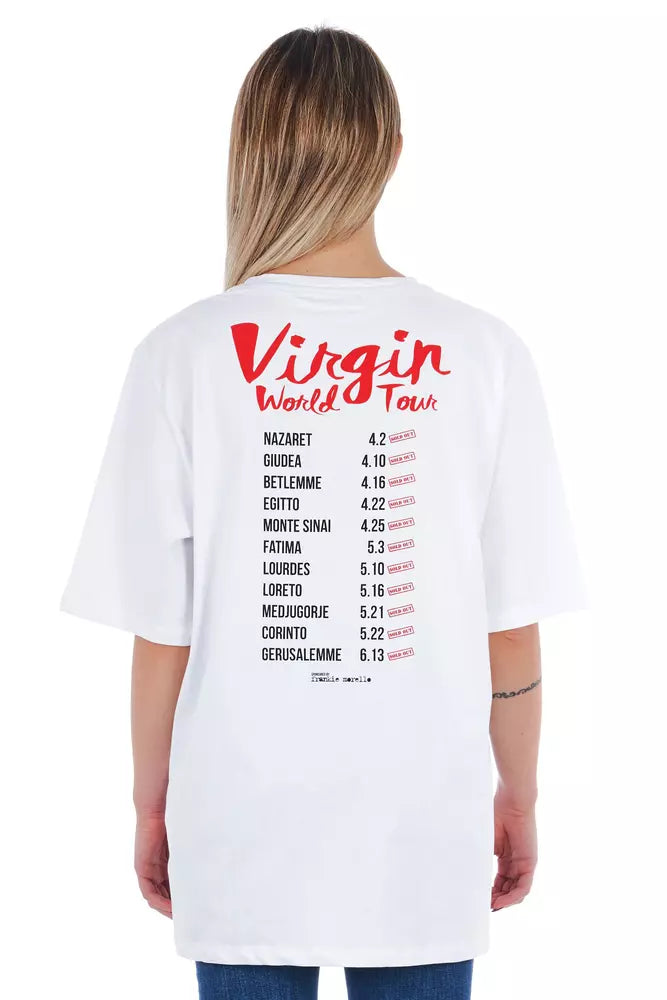 White Cotton Women T-Shirt - ventzia