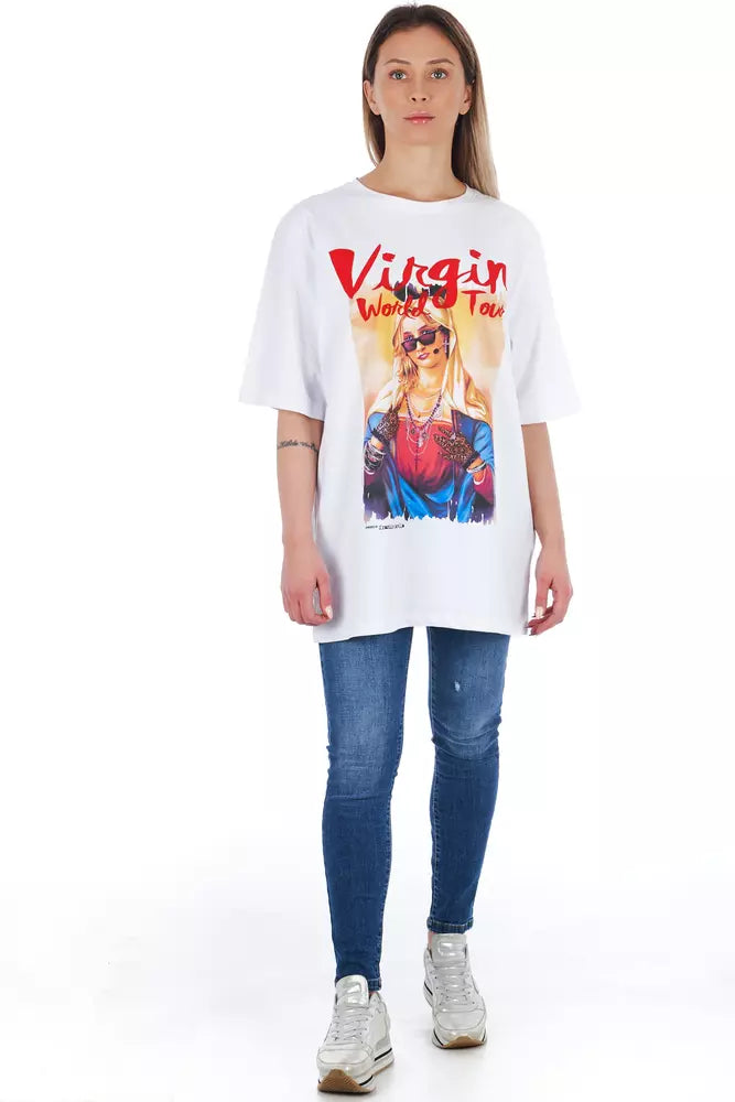 White Cotton Women T-Shirt - ventzia