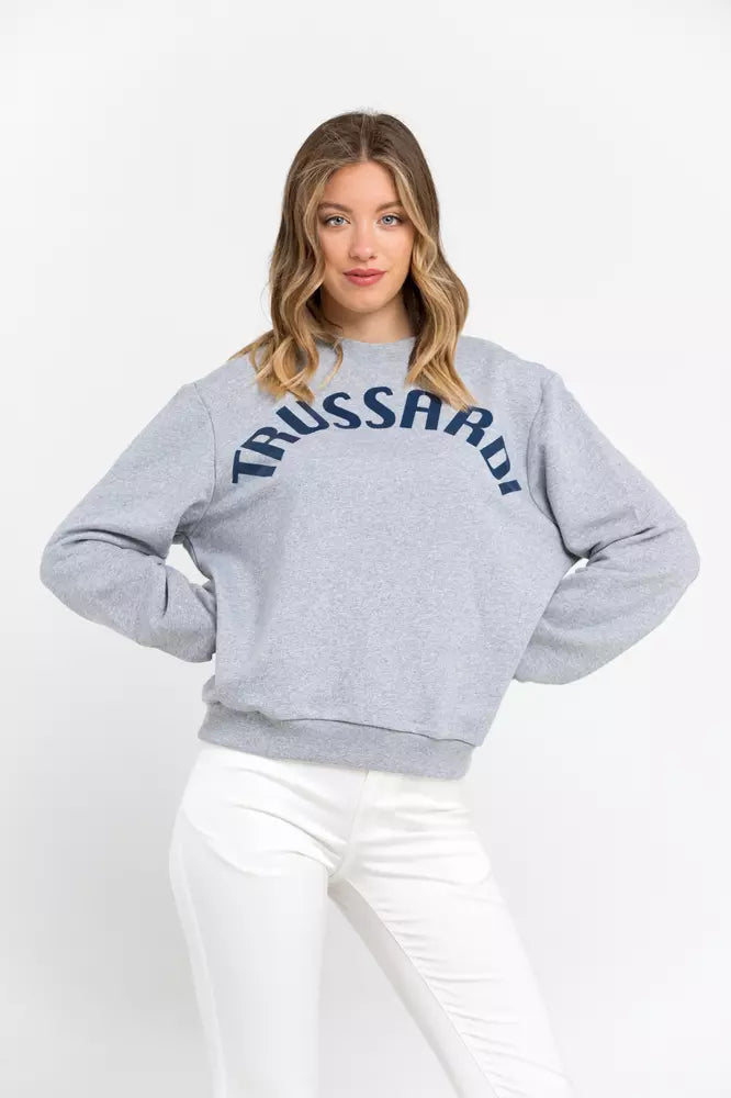 Gray Cotton Women Sweater - ventzia