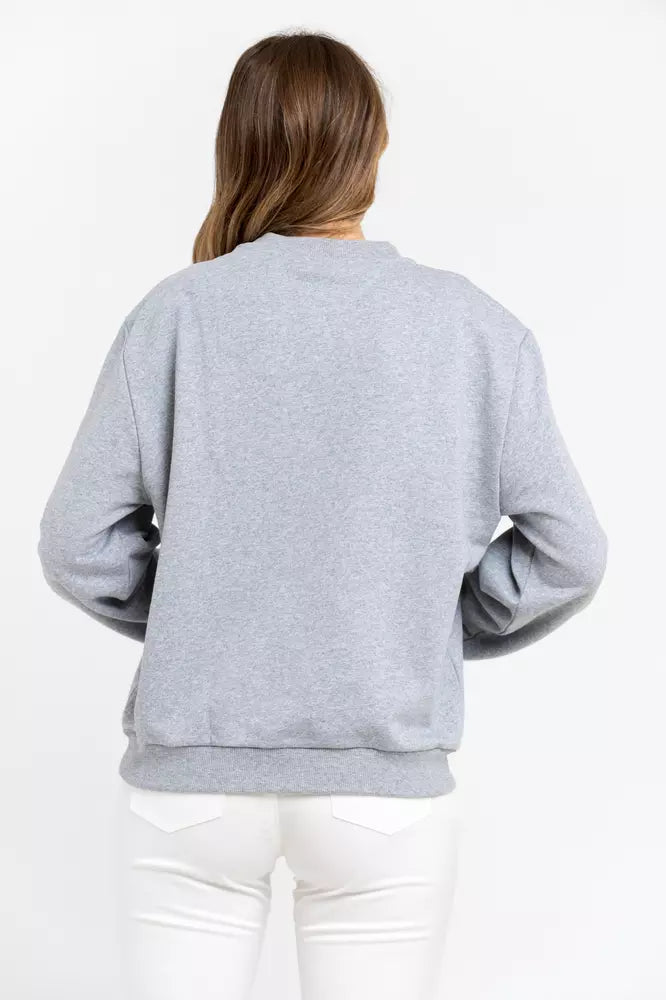 Gray Cotton Women Sweater - ventzia