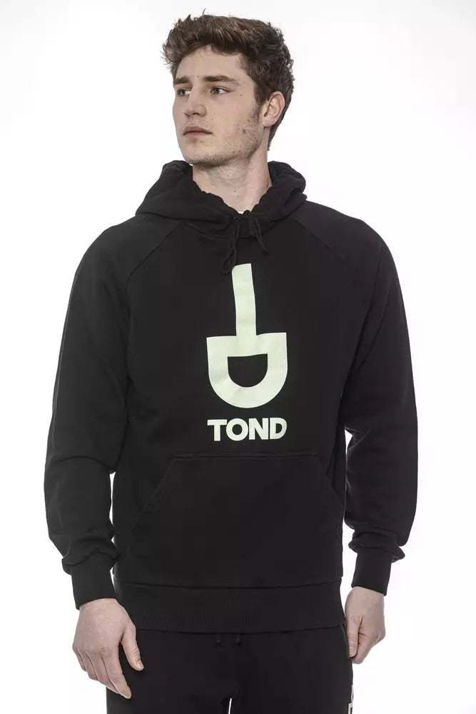 Black Cotton Men's Hooded Sweater - ventzia