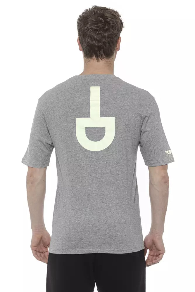 Gray Cotton Men T-Shirt - ventzia