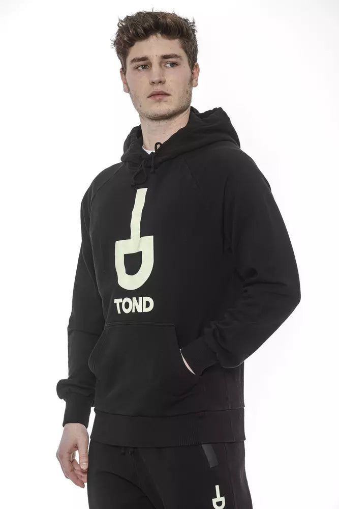 Black Cotton Men's Hooded Sweater - ventzia
