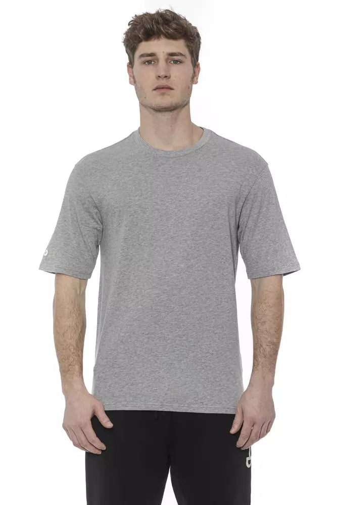 Gray Cotton Men T-Shirt - ventzia