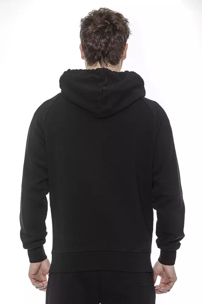 Black Cotton Men's Hooded Sweater - ventzia