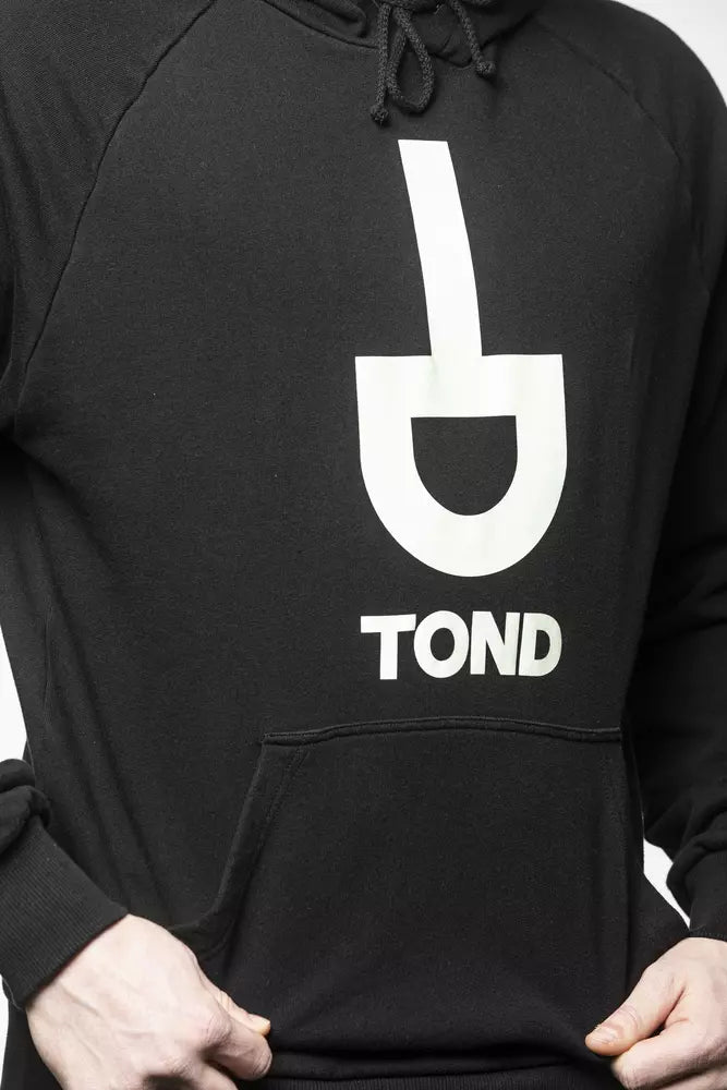 Black Cotton Men's Hooded Sweater - ventzia