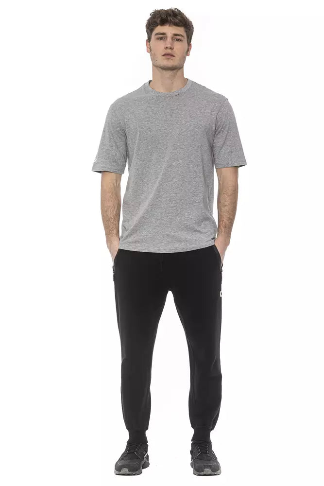Gray Cotton Men T-Shirt - ventzia