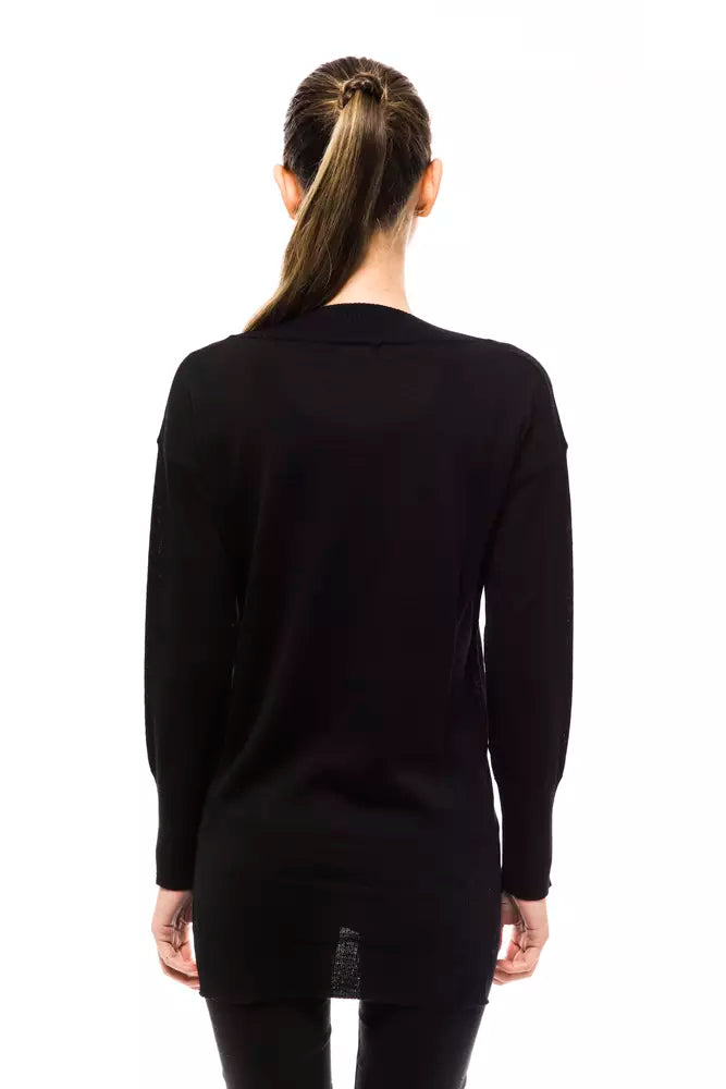 Black Wool Women Sweater - ventzia