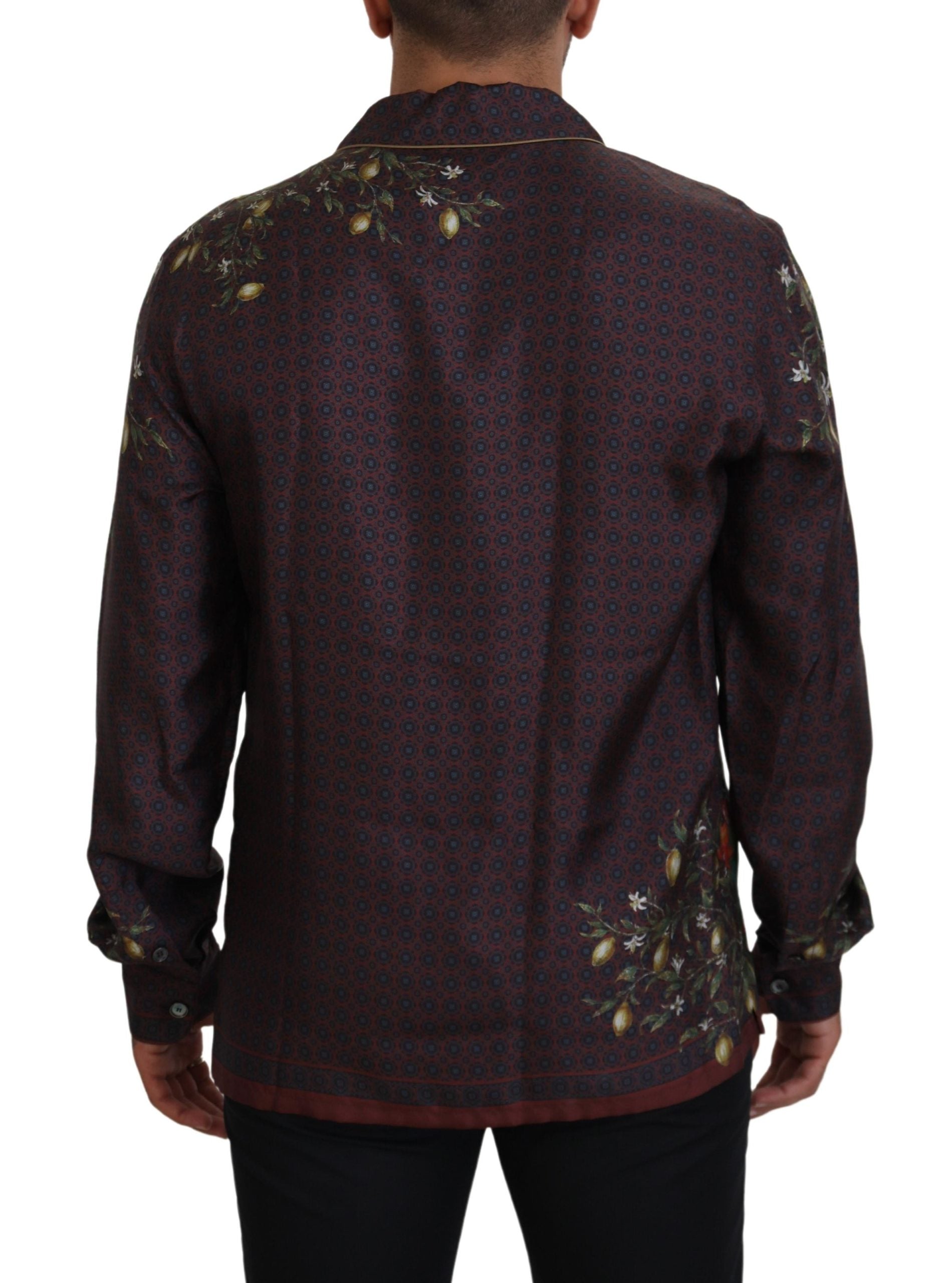 Bordeaux Ostrich Silk Satin Casual Mens Shirt - ventzia