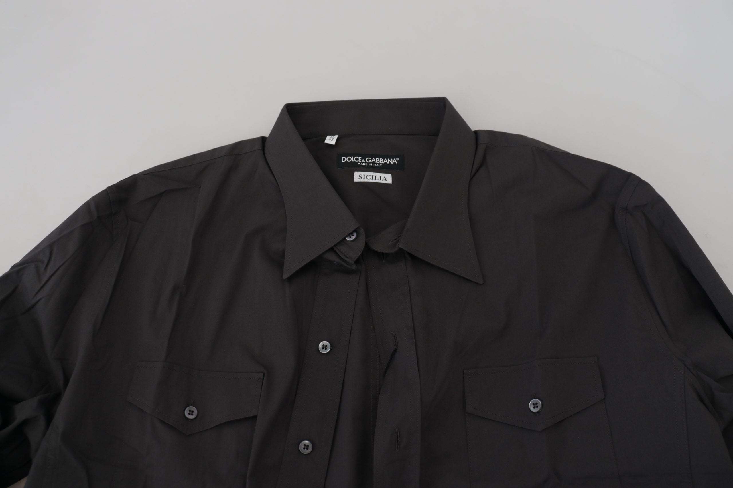 Gray SICILIA Slim Fit Stretch Dress Shirt - ventzia