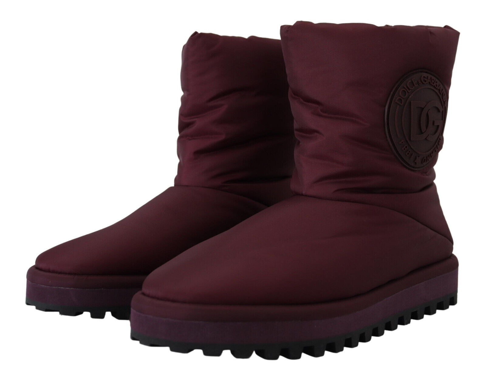 Bordeaux Nylon Boots Padded Mid Shoes - ventzia