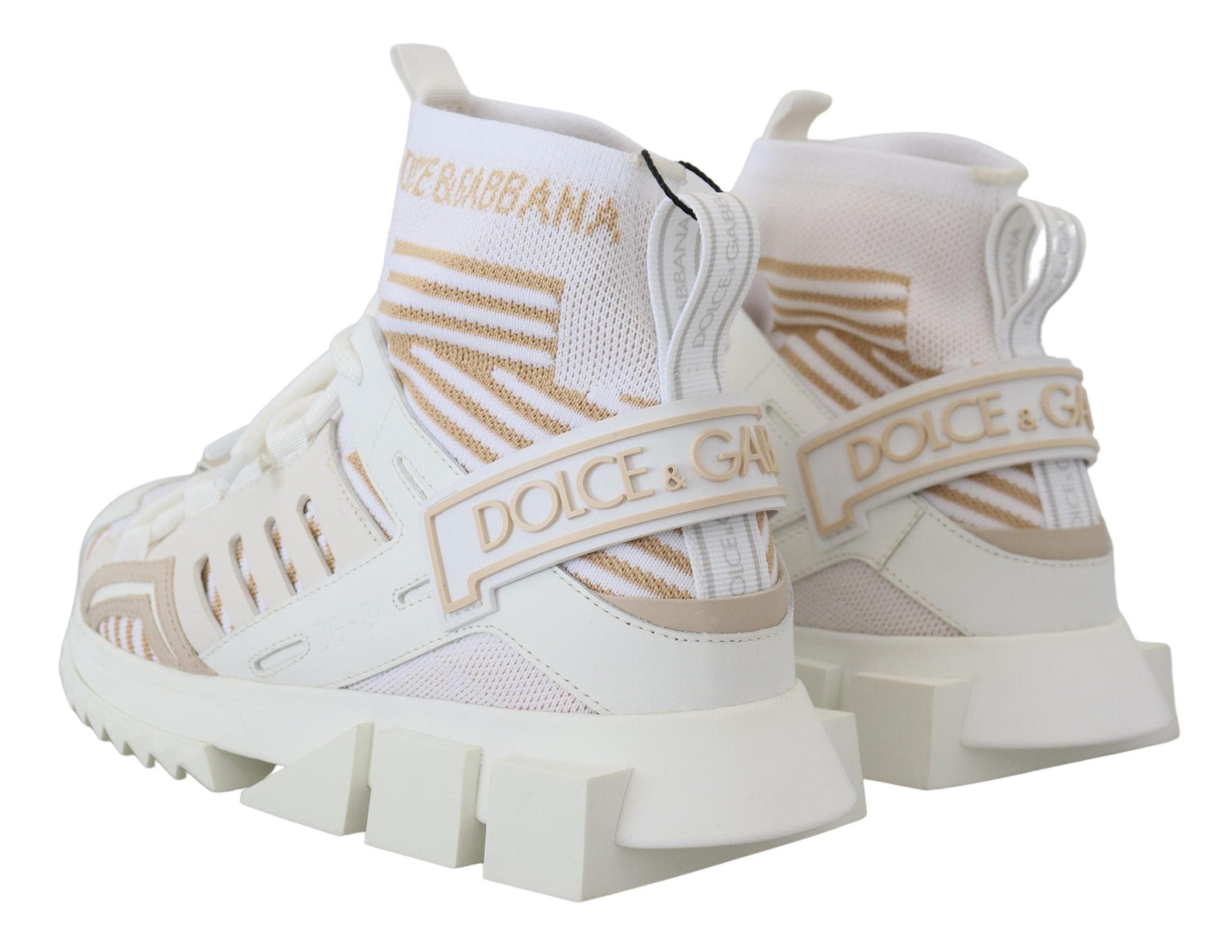 White Beige Sorrento Sneakers Shoes - ventzia