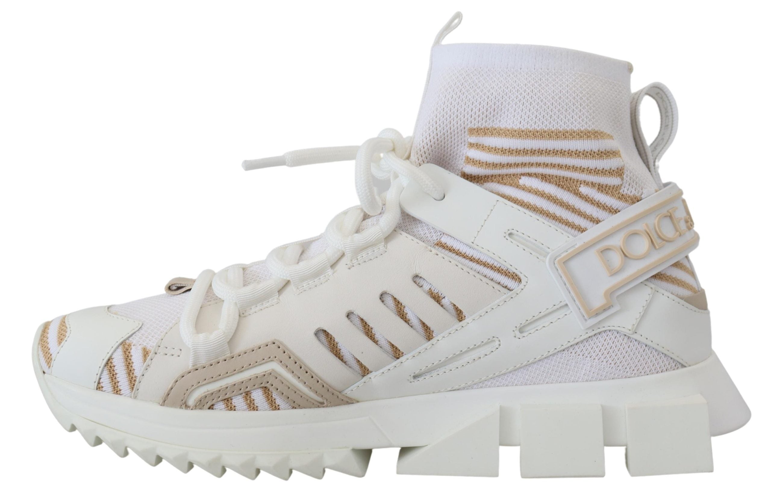 White Beige Sorrento Sneakers Shoes - ventzia