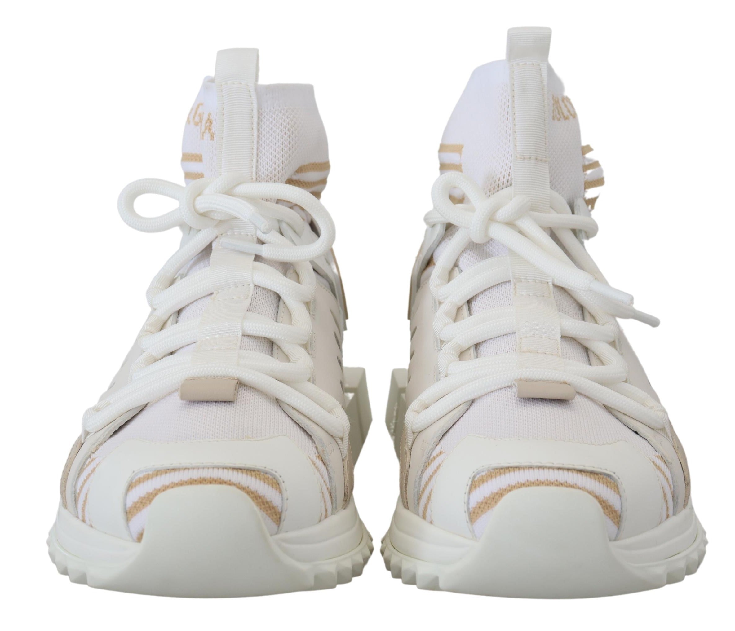 White Beige Sorrento Sneakers Shoes - ventzia