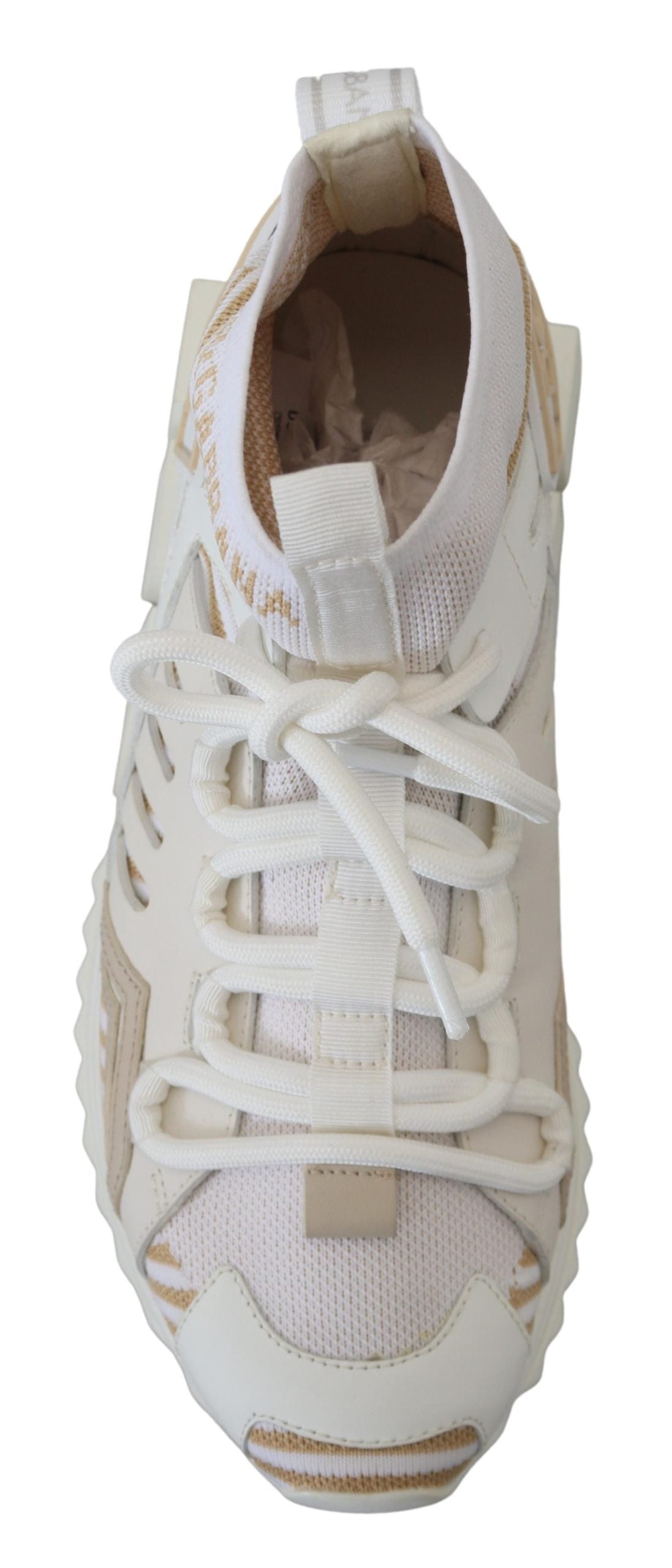 White Beige Sorrento Sneakers Shoes - ventzia