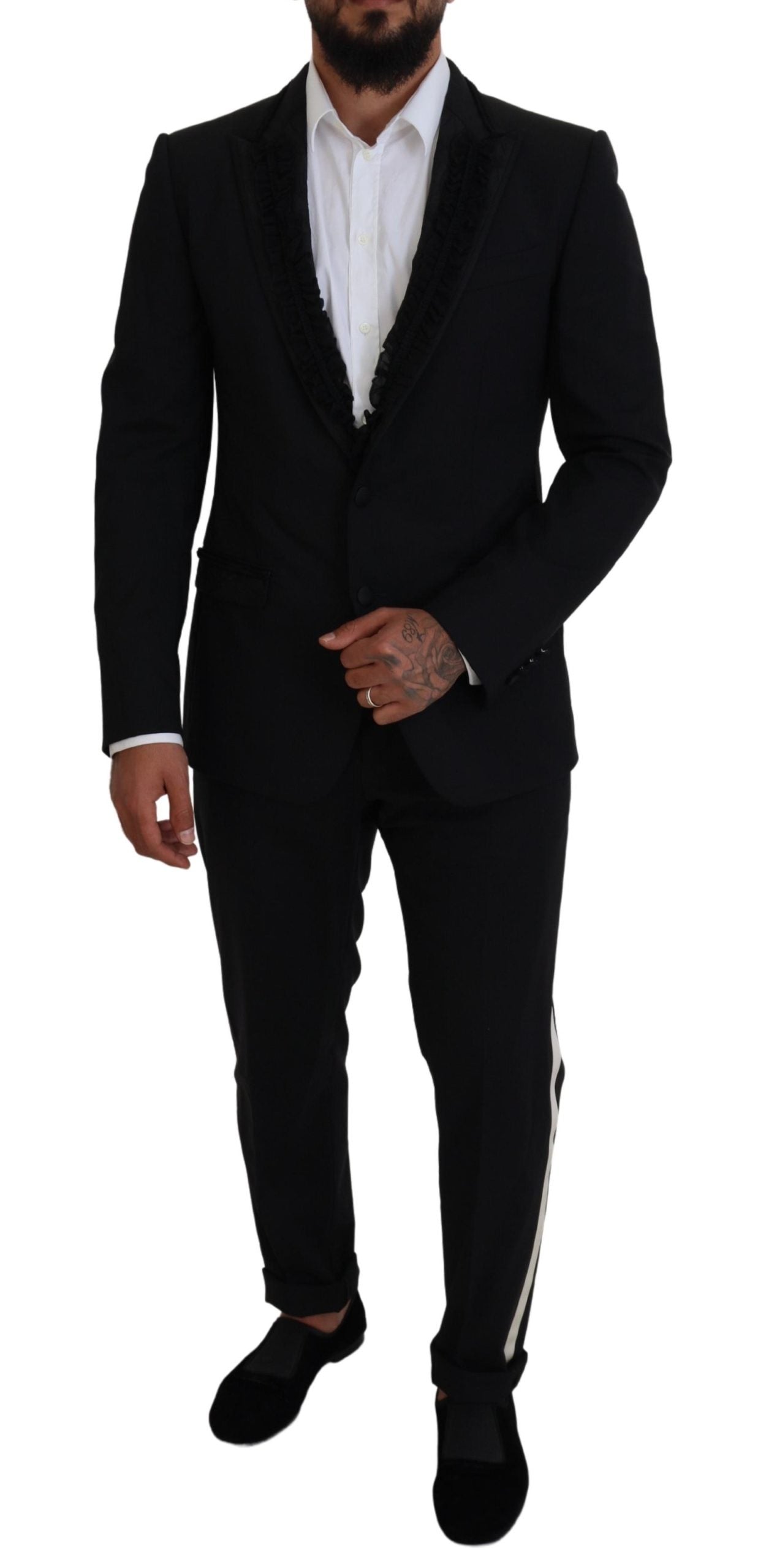 Black MARTINI Slim Fit Jacket Blazer - ventzia