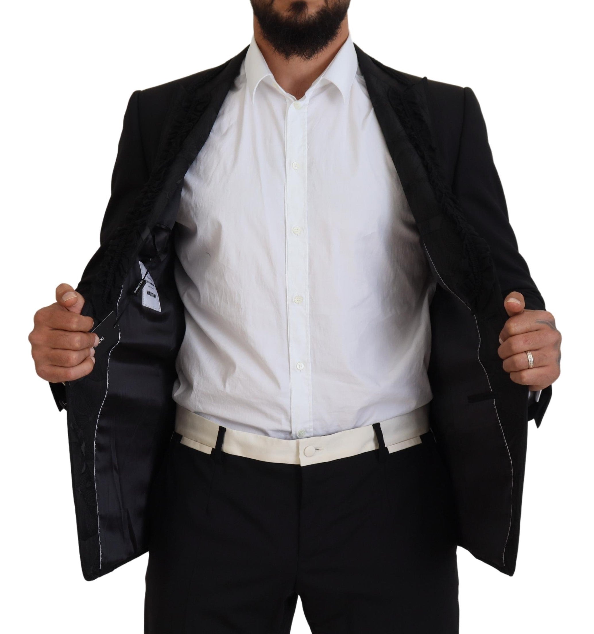 Black MARTINI Slim Fit Jacket Blazer - ventzia