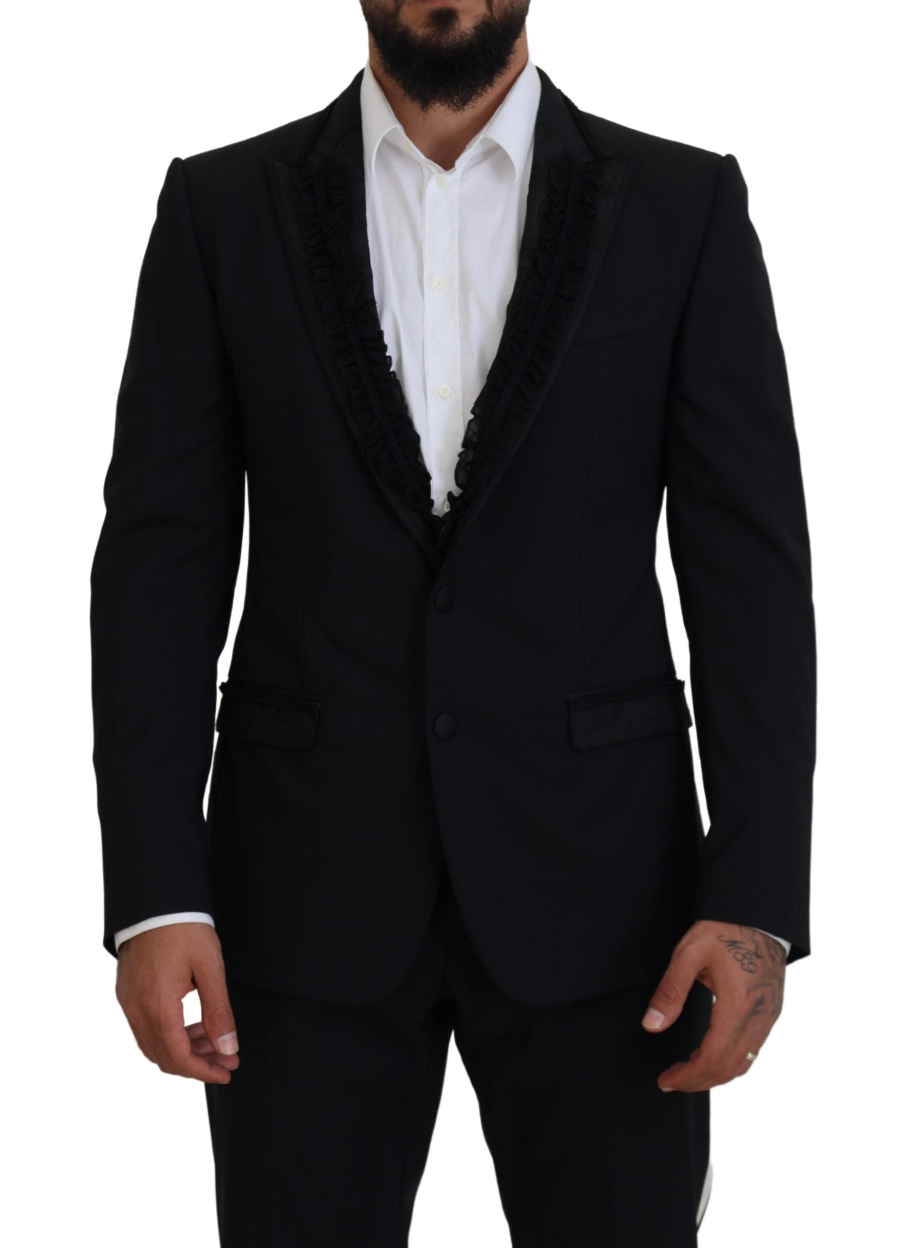 Black MARTINI Slim Fit Jacket Blazer - ventzia