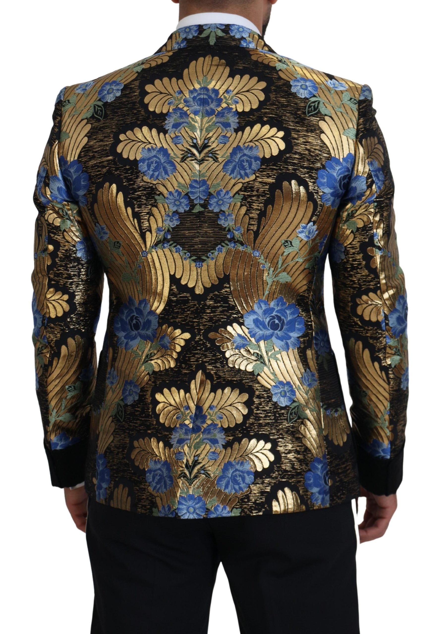 Gold Lurex Double Breasted Jacket Blazer - ventzia