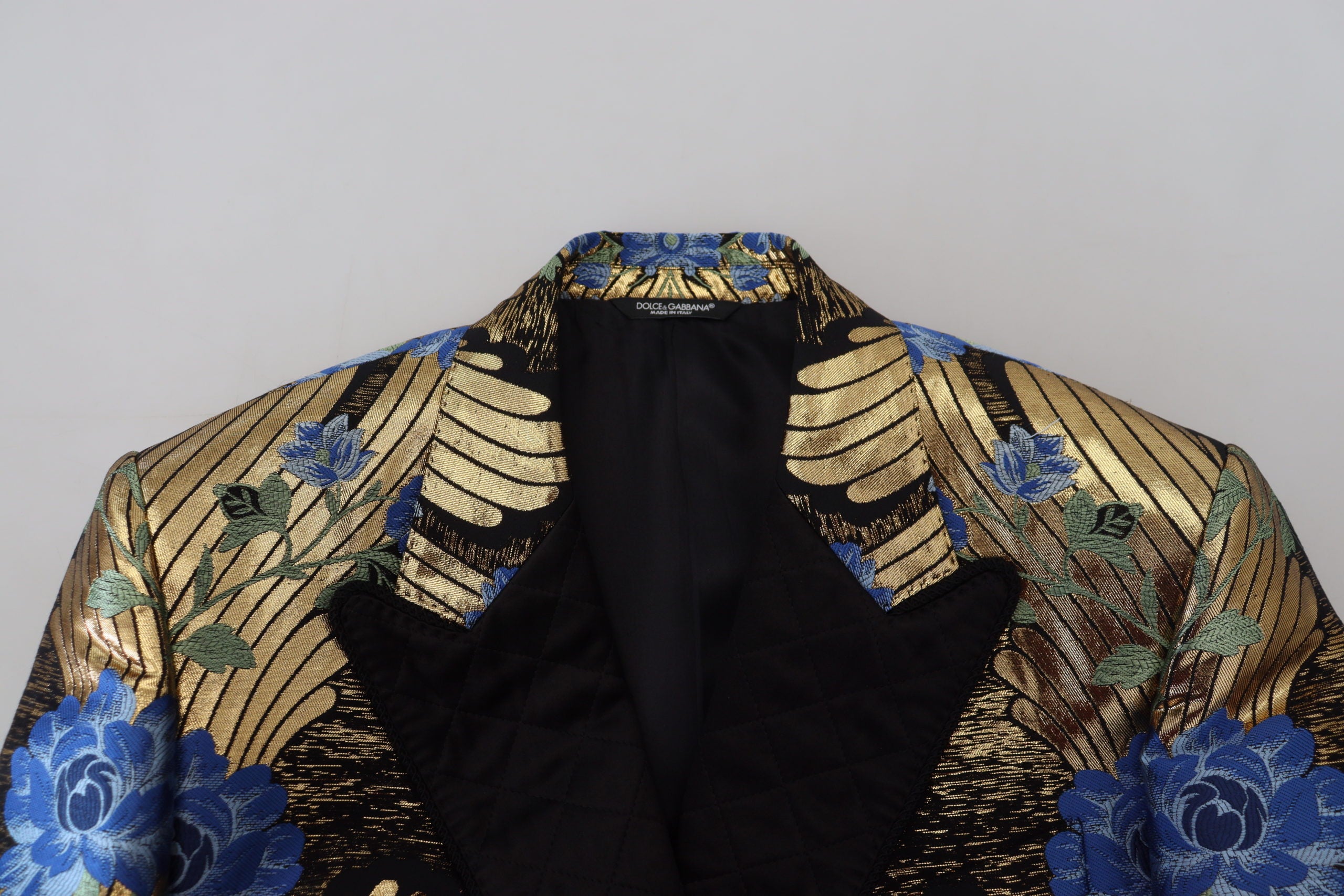 Gold Lurex Double Breasted Jacket Blazer - ventzia