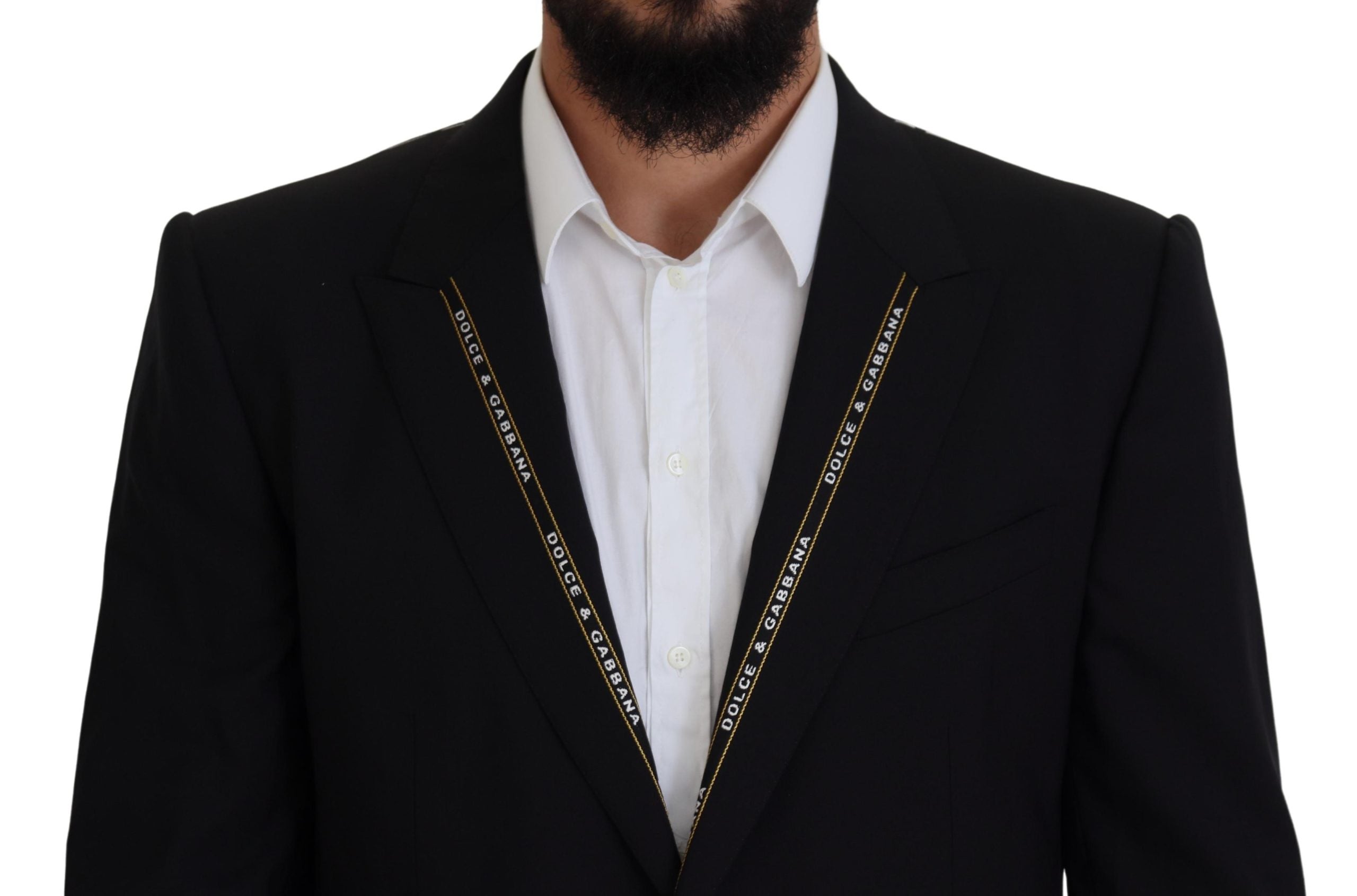 Black Wool Stretch Slim Fit Jacket Blazer - ventzia