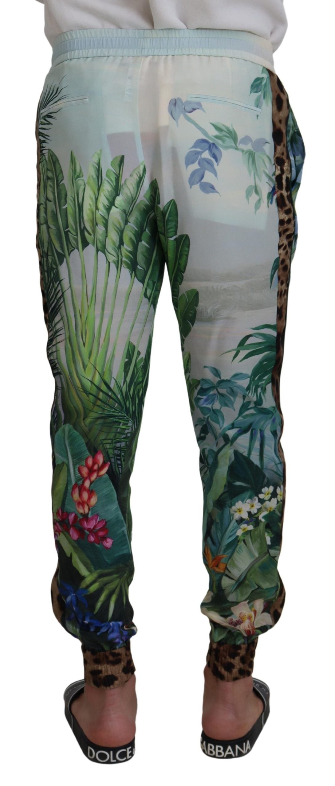 White Floral Printed Men Jogger Pants - ventzia