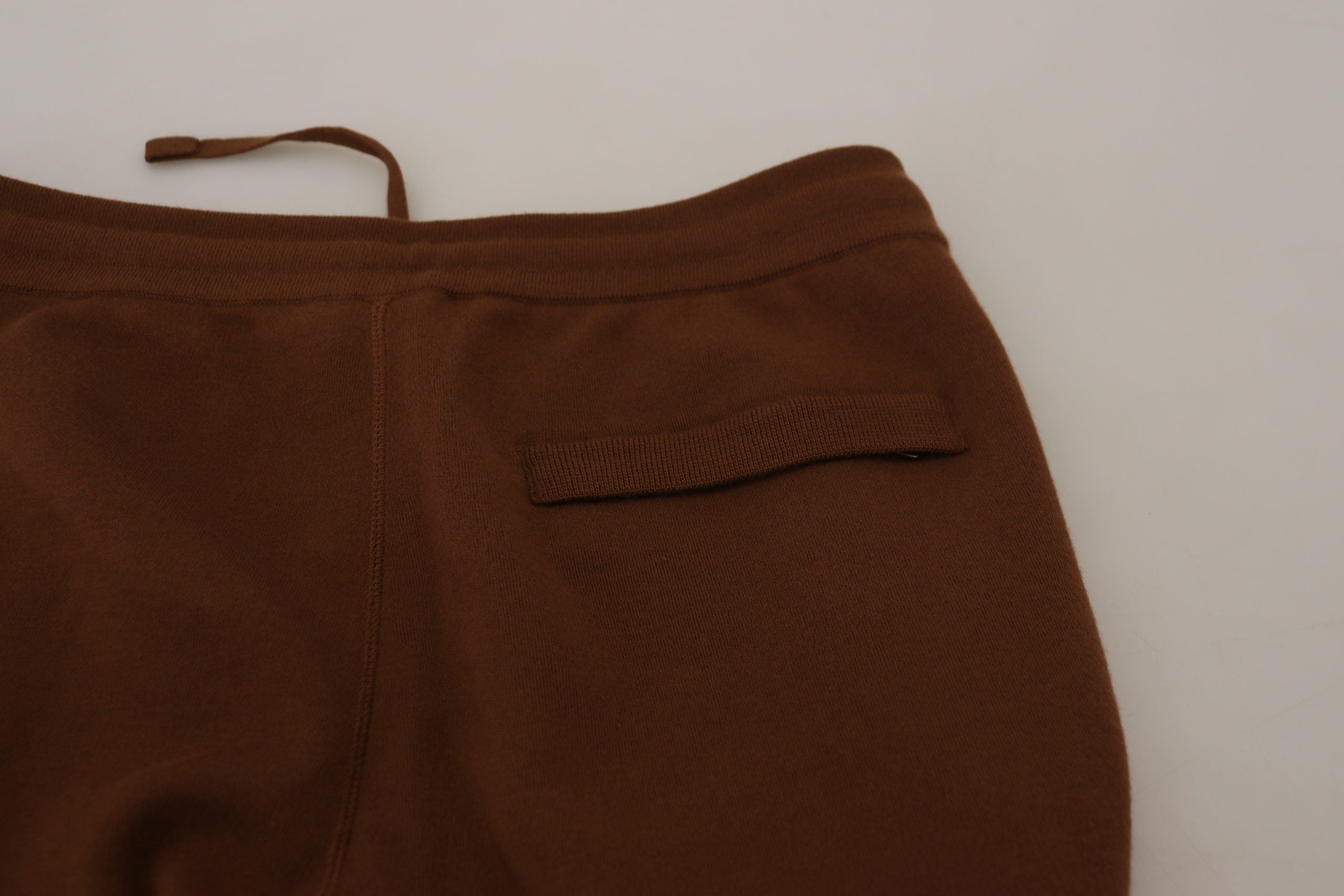 Brown Cashmere Men Drawstring Jogger Pants - ventzia