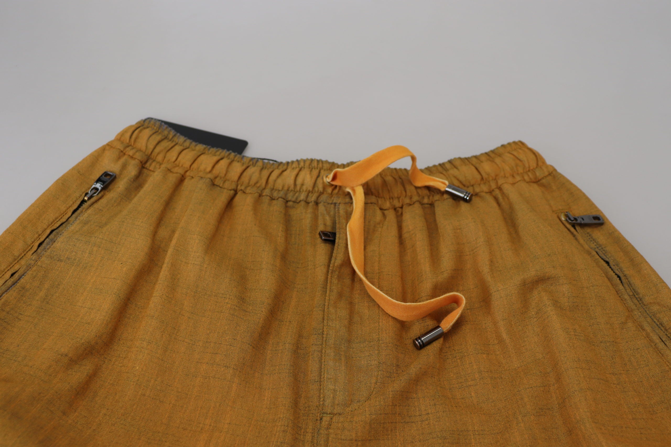 Brown Linen Drawstring Cargo Pants - ventzia