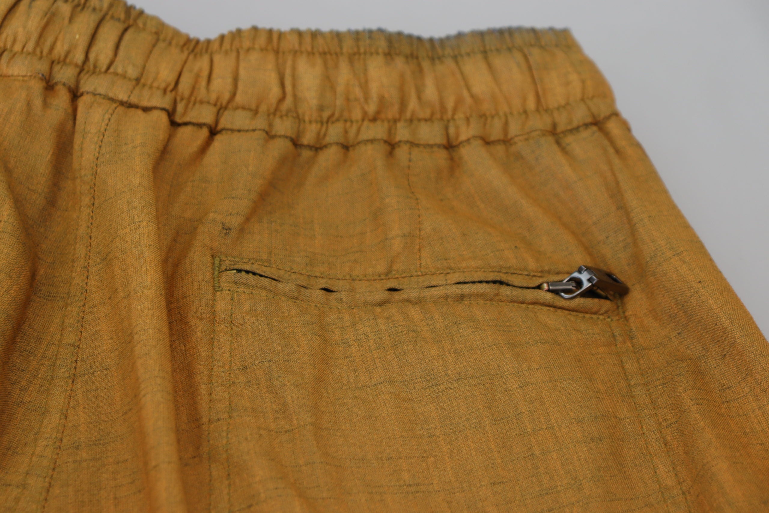 Brown Linen Drawstring Cargo Pants - ventzia