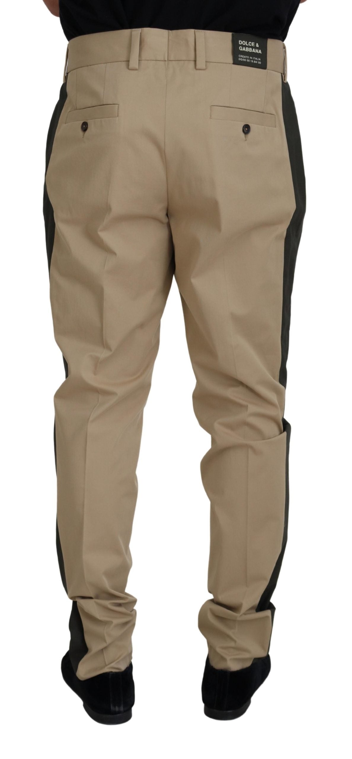 Brown Black Cotton Chino Men Pants - ventzia