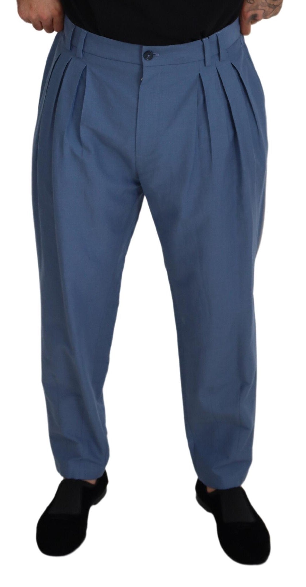 Blue Linen Chino Formal Pants - ventzia